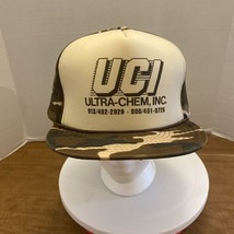VTG Trucker Hat UCI Chemical Company Camo Camouflage Snapback - £10.66 GBP