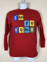 Old Navy Boys Size XL Red &quot;I Am So Bored&quot; Graphic T-Shirt Long Sleeve - $6.30