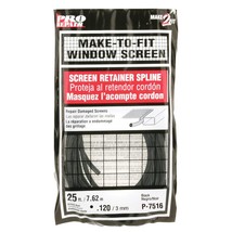 Make-2-Fit P 7516 0.120 In. x 25 foot, Black Spline (1 Roll) - £8.44 GBP