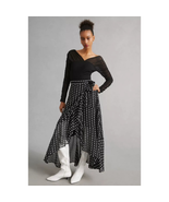  New Anthropologie Maeve Asymmetrical Wrap Skirt $120 X-SMALL Black  - £53.09 GBP