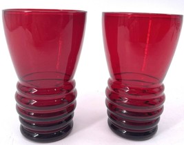 Rare Weston Glass Rippled Pattern WGL75 10 Ounce Tumblers Glasses 4 1/2&quot;... - $34.64