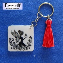 Black &amp; White Fairy Keychain - Purse Charm - $15.00