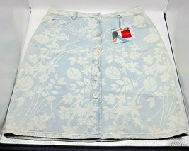 Gloria Vanderbilt Size 16 Denim Skirt NWT Signature Tropical Classic Button - £11.51 GBP