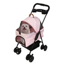 Pet Stroller Folding Small Dog Cat Travel Carriage Detachable Cup Holders - £90.03 GBP