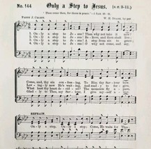1883 Gospel Hymn Only A Step To Jesus Sheet Music Victorian Religious AD... - $19.99