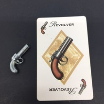 1998 Clue Game Replacement Parts Pieces-Revolver Weapon &amp; Card - £3.84 GBP