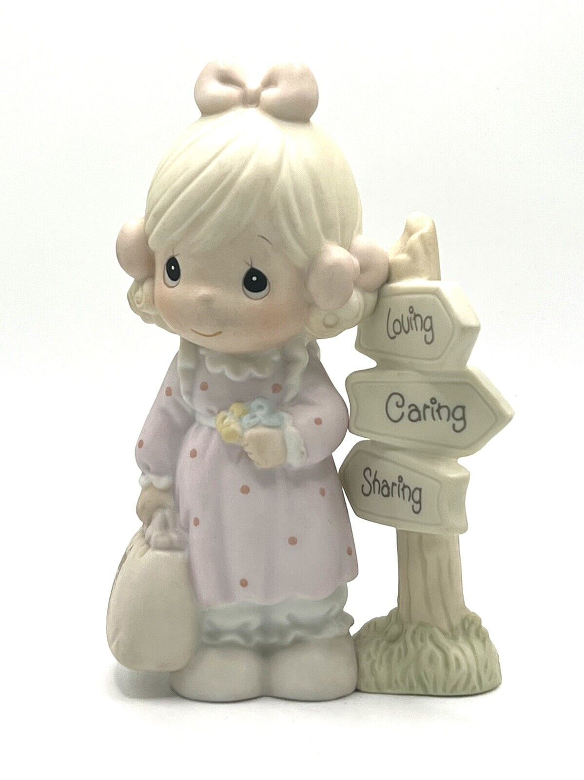 Primary image for Precious Moments 1992 Along the Way Collectors Club Road Sign Figurine C0013