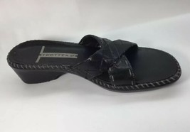 Trotters 5.5 Sandals Black Woven Leather Womens Shoes Slip On T1112  - $12.16