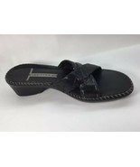 Trotters 5.5 Sandals Black Woven Leather Womens Shoes Slip On T1112  - £9.60 GBP