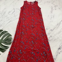 Studio Ease Womens Vintage 90s Maxi Dress Size 12 Red Blue Western Floral - $32.66