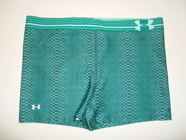 Womens NWT New Green Snake L Under Armour Compression Shorts Logo Odor C... - £21.55 GBP