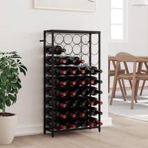 Wine Rack for 45 Bottles Black 54x18x100 cm Wrought Iron - £56.88 GBP