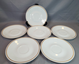 Corelle Indian Summer Saucers Ginger Brown Band Corning 6.25 in Set of 6 Vintage - £16.99 GBP