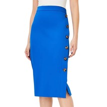 Ann Taylor Botón Lateral Lápiz Falda Lápis Azul Talla 18 - £47.42 GBP