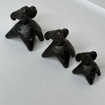 Ceramic Pottery Elephant&#39;s Figurines Black Animal Mexican Tribal - $275.51 MXN