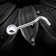 925 Sterling Silver Nose Stud Screw Pin 2.2mm Polished Silver Ball Sleek... - $181.62 MXN