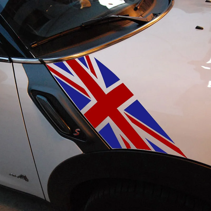 Union Jack Car Auto Hood Scratched Sticker Engine Cover Decal For  R60 Countryma - £123.56 GBP