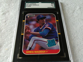 1987 Greg Maddux Donruss Rookie # 36 Sgc 86 Cubs Baseball !! - £47.20 GBP