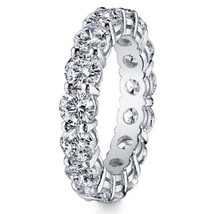 Certified 3.5CT Round Cut Diamond Eternity Ring 14K White Gold Anniversary Band - £236.80 GBP