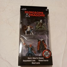 Jada Dungeons &amp; Dragons Drizzt Dragonborn Cleric Human Fighter 4 Figure Die Cast - £11.17 GBP