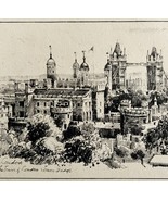 Tower Bridge Cityscape View 1901 Victorian London Print Art UK Antique D... - $67.90 CAD