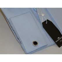 Men's Franco Gilberto Dress Shirt Cotton Blend French Cuffs Turkey 5482-418 Blue image 4