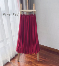 Mid-Length - Pleated Chiffon Skirt - Brown - Custom Plus Size by Dressromantic image 12