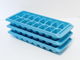 Rubbermaid Easy Release Ice Cube Trays Blue Lot of 3 Made in USA 16 Compartments - $19.68