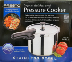 Presto - 01362 - 6-Quart Stainless Steel Pressure Cooker - £93.95 GBP