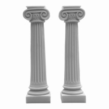 Set of 2 Greek Ionic Order Column Pillar Pedestal Statue Sculpture Home Decor - £48.50 GBP