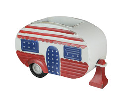Red White and Blue Hand Painted Vintage Camper Planter - £29.16 GBP