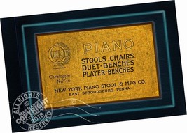 New York Piano Stool Mfr Co 1894 CATALOGUE Stools Chairs Duet + Player B... - £31.32 GBP