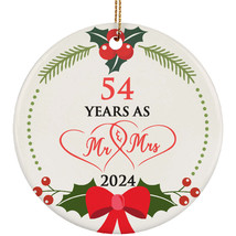 54th Anniversary Ornament 54 Years As Mr &amp; Mrs Christmas Ornament Keepsake Gift - $15.79