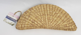 Sea &amp; Grass Shell Clutch Purse Natural Hand Woven Seagrass Dust Bag - £61.19 GBP