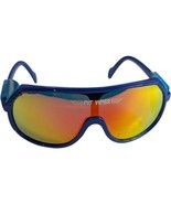 Pit Viper Aviator Sunglasses Fire Red Orange Lens Shield Blue Pilot Unisex - $81.03 CAD