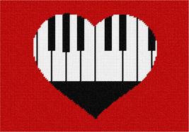 Pepita Needlepoint Canvas: Heart Piano, 10&quot; x 7&quot; - £39.64 GBP+