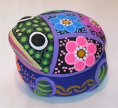 4&quot; Toad Frog Trinket Keeper Jewelry Box Handmade Clay Pottery Ceramic T1 - £12.64 GBP