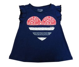 First Impressions Baby Girls&#39; Applique Heart T-Shirt Medieval Blue 18 Months - £10.22 GBP