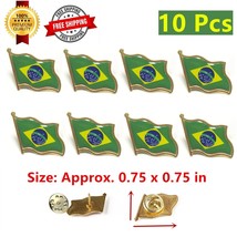 10 Pcs Brazil BR Country National Flag Lapel Pin Badge Brooches Metal Emblems - £7.73 GBP