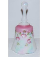 1992 FENTON ART GLASS IRIDESCENT PINK HEART LEAVES HAND PAINTED D. YEUEL... - €38,69 EUR
