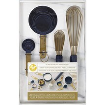 Wilton Navy Blue and Gold Measuring Cups, Measuring Spoons and Whisks Se... - $28.49