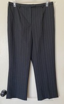 Pendleton Virgin Wool Sz 14 Gray Striped/W Pockets Full Lined Stretch Dress Pant - £22.58 GBP