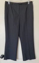 Pendleton Virgin Wool Sz 14 Gray Striped/W Pockets Full Lined Stretch Dress Pant - £21.57 GBP