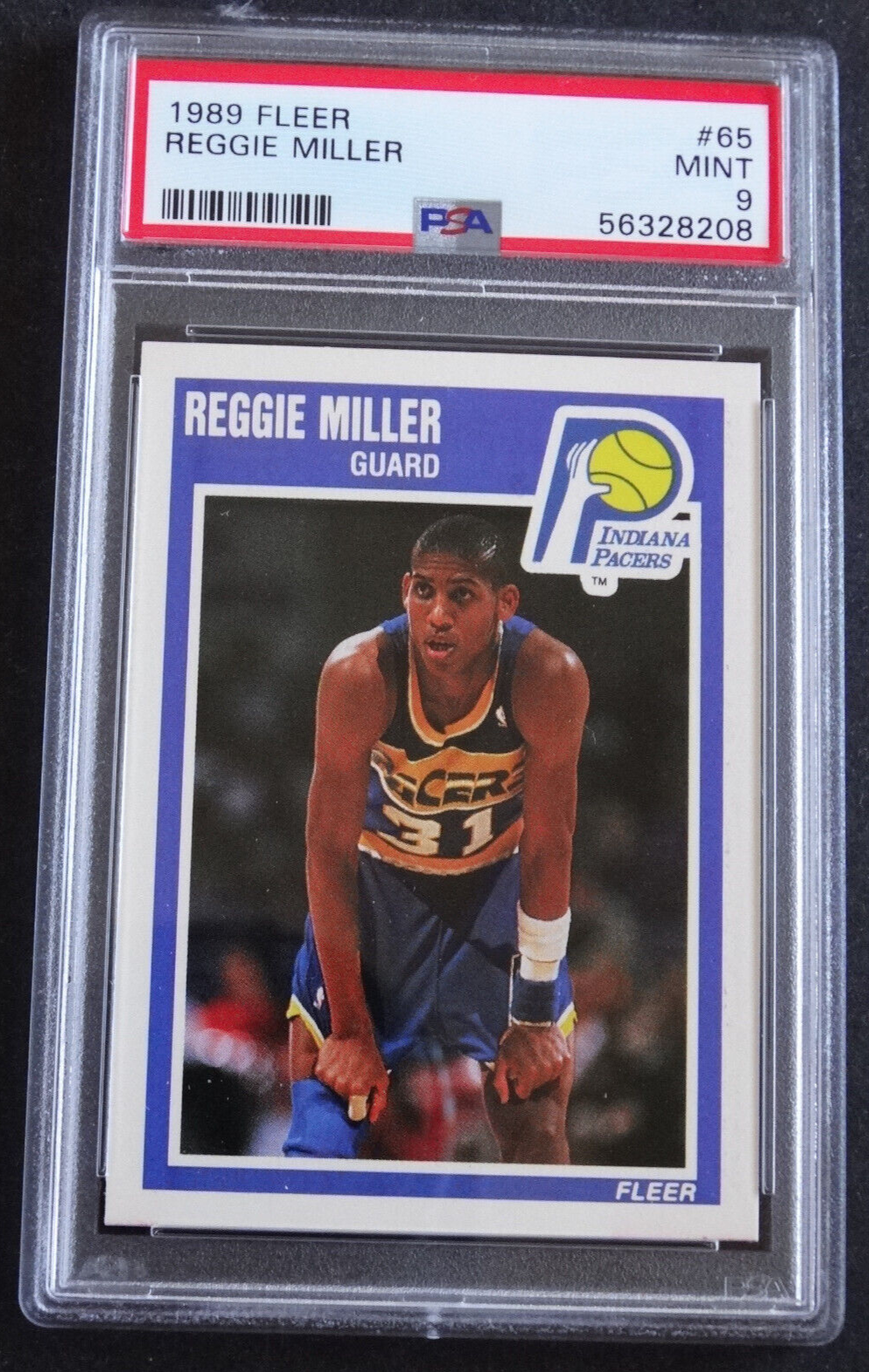 Primary image for 1989 Fleer #65 Reggie Miller Indiana Pacers Basketball Card PSA 9 Mint