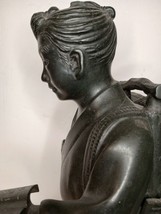 Japanese Bronze okimono of a Walking Boy reading already packed sale priced - £127.58 GBP