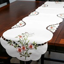 Table Runner, Embroidered Floral Table Runner - £6.26 GBP