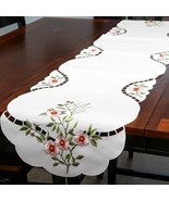Table Runner, Embroidered Floral Table Runner - £6.22 GBP