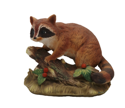 Adorable vintage ceramic Raccoon on a stump figurine Mexico CC 113 - £15.97 GBP