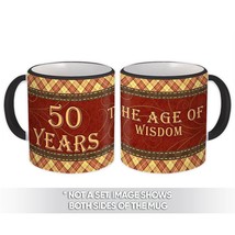 50 Years : Gift Mug Birthday 50Th Birthday Wisdom Checkers Tartan Man - £12.70 GBP