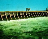 McNary Dam Spillway  Columbia River Washington WA Oregon OR 1958 Chrome ... - £3.09 GBP